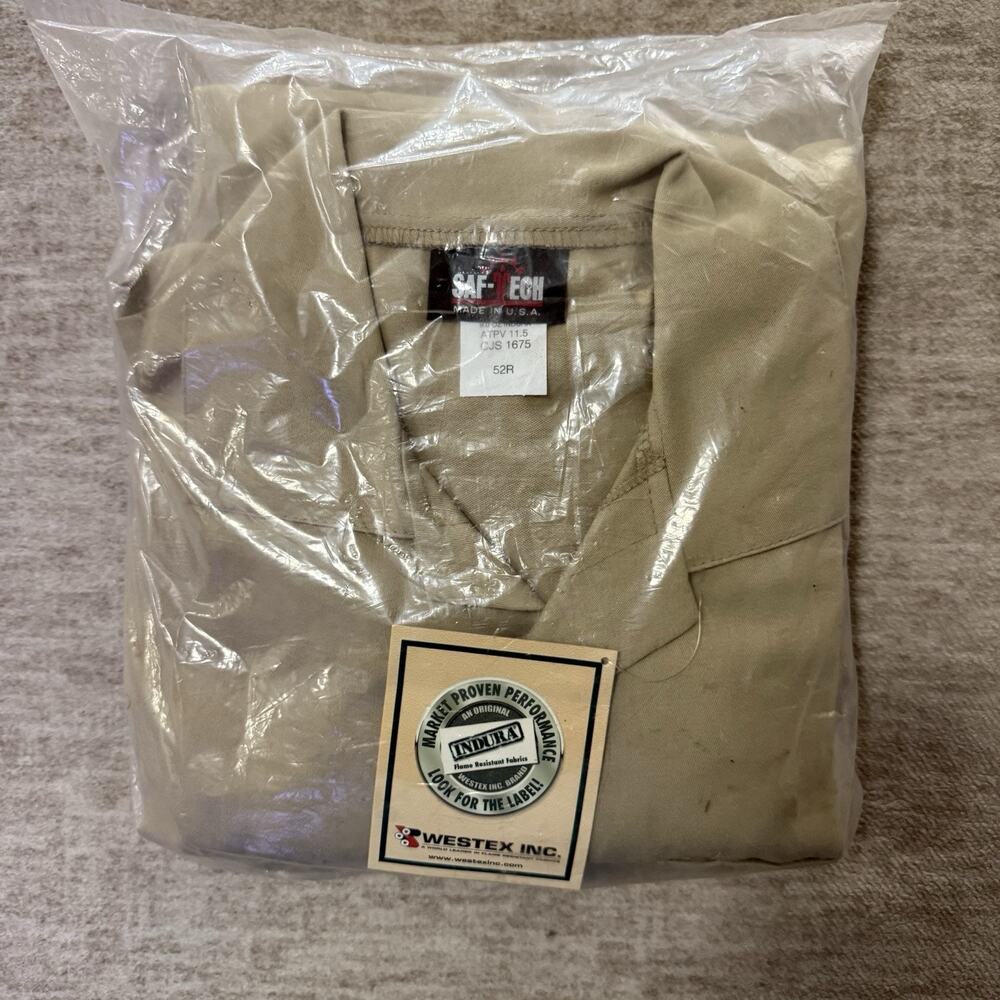 Saf-Tech Indura 9oz FR Tan Contractor Coveralls Flame Resistant Size 52R NWT